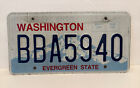 WASHINGTON LICENSE PLATE - BBA 5940 - EVERGREEN STATE