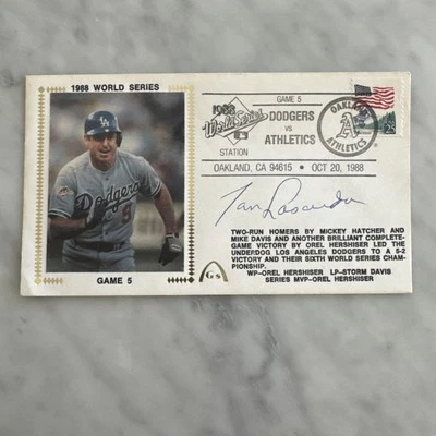 Игра World Series 1988 с автографом Тома Ласорды 5 FDC, JSA  - Изображение 1 из 2