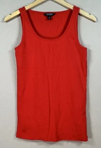 Ralph Lauren Black Label L Stretch Tank Top Women Red Ribbed Leisure - Picture 1 of 6