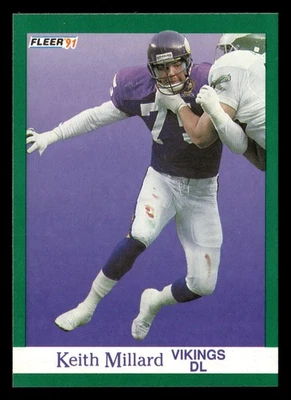 Keith Millard 1991 Fleer #287 Minnesota Vikings FOOTBALL *074 - Image 1 of 2