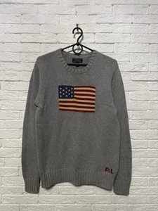 Polo Ralph Lauren USA Flag Knit Sweater Sz S - M - Picture 1 of 6