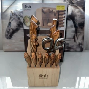 Cangshan OLIV Series Swedish Steel 15-Piece Knife Block Set Maple Block - Picture 1 of 9
