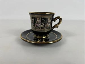Dagounis Antiguos Dioses Griegos Demitasse Taza Platillo y Plato Borde Oro 24 K - Imagen 1 de 7
