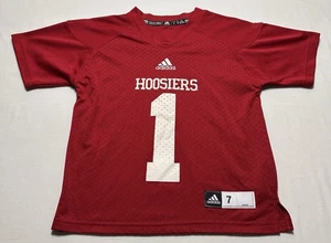 Indiana Hoosiers Adidas NCAA Football Jersey Size Kids Large 7/6X IU University - Picture 1 of 10