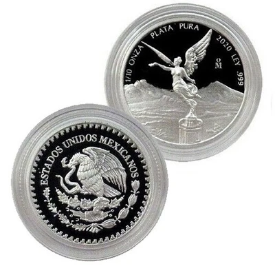 2020 Mexico Silver Proof Libertad 1/10oz Mintage - 3,450 - Image 1 of 3