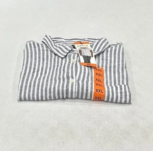 Orvis Women's Button-Up Short Sleeves Chest Pocket Blouse, Blue Stripe, Size XXL - Picture 1 of 4