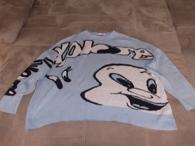 Damen Weekday, Strickpullover, Größe L blau mit Motiv Oversized - Bild 1 von 4