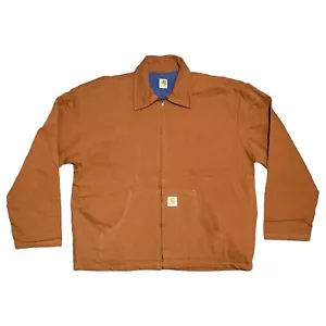 Chaqueta Bomber Carhartt Reelaborada Marrón Estilo Detroit Lona Pato De Colección Para Hombres 2XL - Imagen 1 de 7