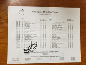 David Duval Signed Masters Pairing Sheet Autographed Golf Augusta Signature - Picture 1 of 4