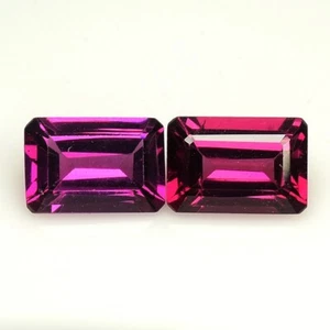1.45 Cts & 6x4 mm _ Purple Pink Natural Rhodolite Garnet Octagon 2pc's Gemstones - Imagen 1 de 11