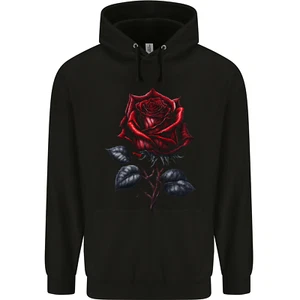 A Gothic Rose Goth Childrens Kids Hoodie - Picture 1 of 3