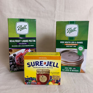 Canning Supply Lot Ball Suretight Lids, Realfruit Liquid, Sure Jell Fruit Pectin