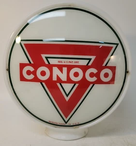 1930 1940s Original Conoco Gas Pump Vintage Globe Lens & Milk Glass Body - Picture 1 of 19