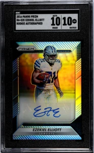 2016 Panini Prizm #RA-EZE Ezekiel Elliott Silver AUTO 10 GEM MINT SGC 10 - Picture 1 of 2