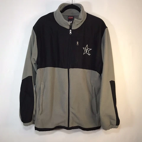 Vanderbilt Commodores Jacket Mens Large Black Fleece Full Zip Long Sleeve Cover