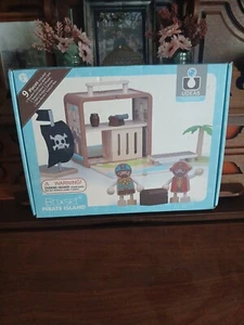 Udeas Boxset Pirate Island Vintage 9 Pc Wooden Playset New In Box - Picture 1 of 13