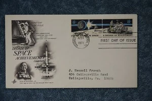 1971 Decade of Space Achievements FDC - Kennedy Space Center Cancel - Picture 1 of 1