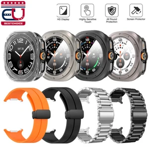 Pour Samsung Galaxy Watch Ultra 47mm Coque PC Bumper Cover et Bracelet Silicone Acier - Photo 1 sur 20