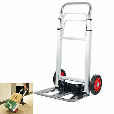 EZI-TECH 90kg Heavy Duty Folding Foldable Hand Truck Barrow Cart Wheel Trolley Load 198lb