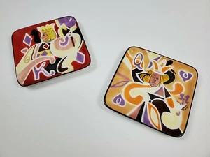 MWW Market Mini 4.75" x 4.75" Plate Playing Card Pattern (Queen & King) Set Of 2 - Picture 1 of 5