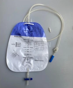 10 Pack 1.2M 1500ml Urinary Drainage Bag Anti-Reflux Chamber Catheter Urology - Picture 1 of 11