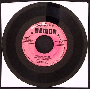 THE OLYMPICS WELL!/WESTERN MOVIES DEMON RECORDS VINYL 45 VG 42-21 - Picture 1 of 2