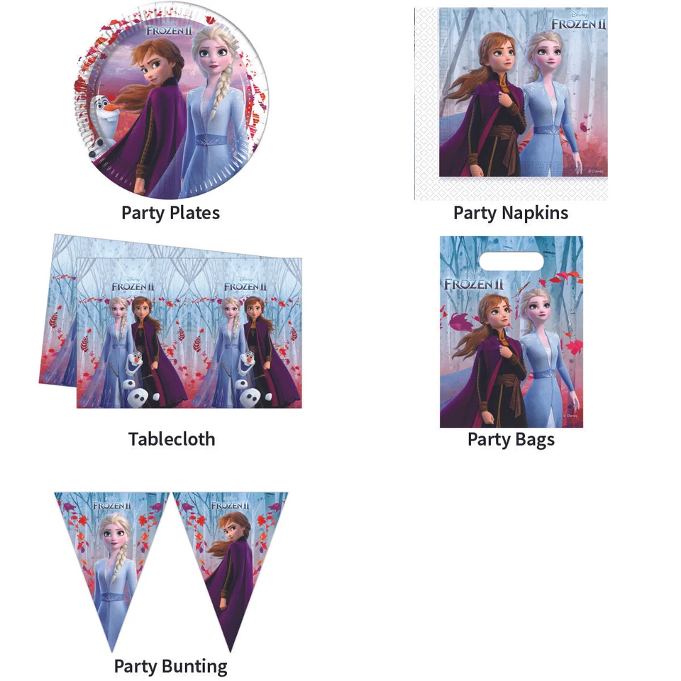 DISNEY FROZEN 2 ELSA & ANNA CHILDREN'S PARTY - PARTYWARE COMPLETE SELECTION - Image 1 of 1