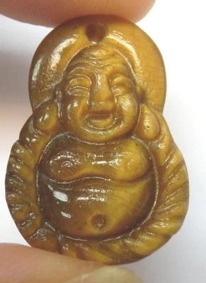 Tiger's Eye Stone Carving Pendant Buddha 3.4 gram 24x16x6 mm - Image 1 of 4
