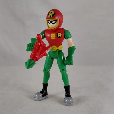 Bandai Teen Titans Go Red Helmet ROBIN 3.5" Action Figure With Weapon 2005 - Image 1 of 4