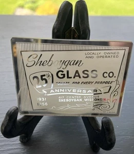 Sheboygan Glass 25 Years 1931-56 Souvenir Advertising Mirror Wisconsin History - Picture 1 of 1