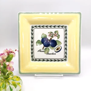 Un plato cuadrado de ensalada Domestica de ciruela de jardín francés Villeroy & Boch de 8" • Como nuevo - Imagen 1 de 10