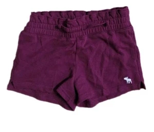 Abercrombie Kids Shorts Draw String Size 7/8 Maroon With Logo On Left Side - Picture 1 of 3