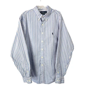 Ralph Lauren Blue Label Blue/White Dress Cotton Classic Shirt Size 17.5 - Picture 1 of 9