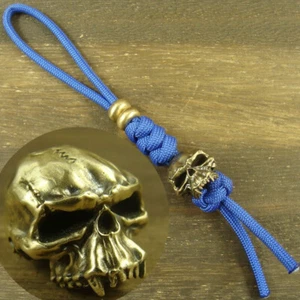 Brass “Skull” knife Lanyard Bead Paracord beads crafted for EDC gear XLH026 - Picture 1 of 12