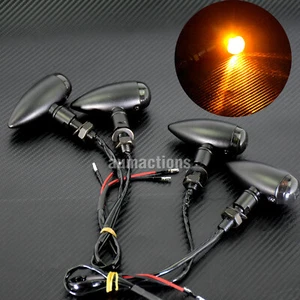 4x Motorcycle Bullet Indicator Light Turn Signal Lamp Fit For Harley Chopper  - Picture 1 of 9
