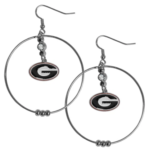 Georgia Bulldogs 2" Hoop Earrings NCAA Licensed Fashion Jewelry Cover