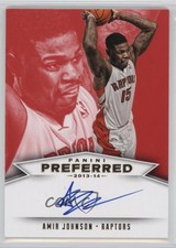 2013-14 Panini Preferred Panini Signatures Red /99 Amir Johnson #586 Auto