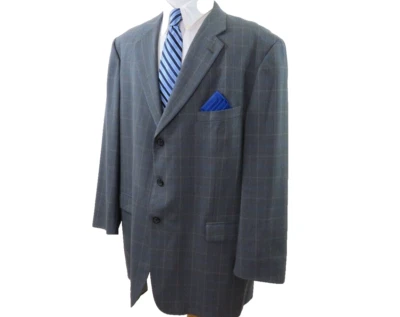 Burberry London Pure Wool Gray Checks Blazer Jacket Sport Coat 50 L Big Man USA - Image 1 of 4