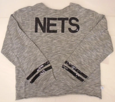 Brooklyn Nets Women's Ground Rule Sweatshirt 896 by Touch Gray - Image 1 of 4