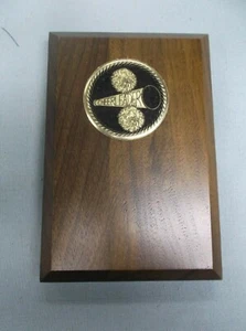 Cheerleading Trophäe massiv Nussbaum Plakette 4x6 schwarz Metall Auszeichnung Cheerleader - Bild 1 von 1