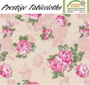 Shabby Rose PVC Vinyl Wipe Clean Tablecloth - ALL SIZES - Code: F709-1 - Picture 1 of 1