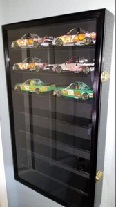 Car Display Case Black 16 Pcs Diecast 1/24 Scale 1:24 Collection Shelf Cabinet - Picture 1 of 12
