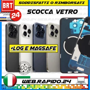 BACK COVER SCOCCA POSTERIORE VETRO+BIADESIVO+MAGSAFE FRAME X IPHONE 15 PRO MAX - Imagen 1 de 5