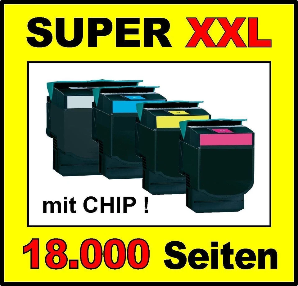 4 x Toner für LEXMARK C544n C544dn X544dn X544dw X546dtn / C544X1KG -C544X1YG - Bild 1 von 1