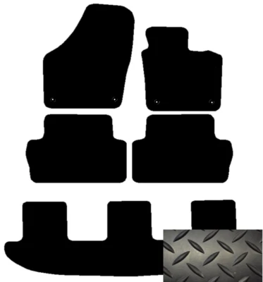 Fits Seat Alhambra 2010-on 7 Seater Tailored Deluxe Rubber Car Mats in Black - Image 1 of 4