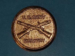 1950's Kellogg Cereal TIN U.S. ARMY BADGE METAL PIN PREMIUM PINBACK INFANTRY - Bild 1 von 4