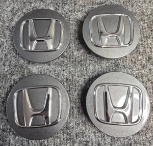 (4)Honda OEM Dark Gray Plastic 2 3/4" 2.75" Center Cap Hub Dust Cover PS+PPE #65 - Picture 1 of 8