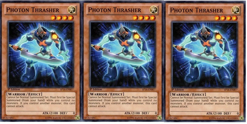 *** 3X PHOTON THRASHER 3X *** MIXED SETS LP BP02, ORCS , SP14 PLAYSET! YUGIOH! - Image 1 of 1