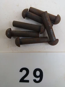 25 Rundkopf Baustahl Nieten 3/16 Zoll x 7/8 Zoll PACKUNGSGRÖSSE 25 Nieten. - Bild 1 von 3