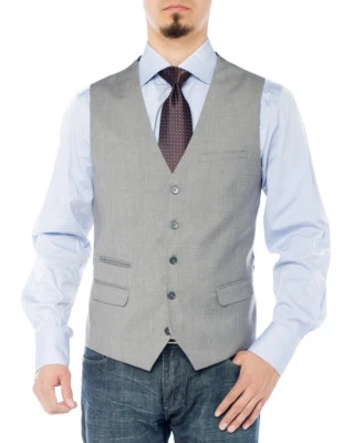 GIORGIO NAPOLI Mens Modern Fit Vest Dress Suits Waistcoat For Suit Tuxedo - Image 1 of 2